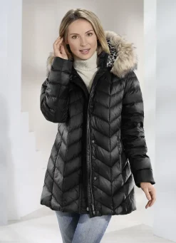 Daunenjacke mit abnehmbarer Kapuze