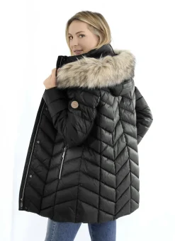 Daunenjacke mit abnehmbarer Kapuze