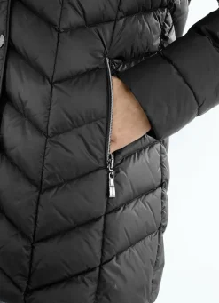 Daunenjacke mit abnehmbarer Kapuze