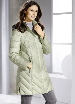 Daunen-Kurzmantel mit abnehmbarer Kapuze