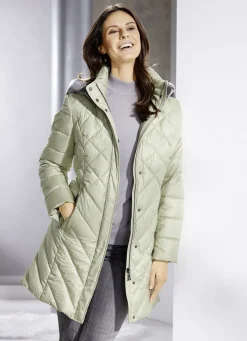 Daunen-Kurzmantel mit abnehmbarer Kapuze