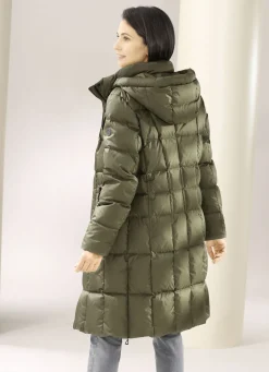 Daunen-Kurzmantel mit abnehmbarer Kapuze