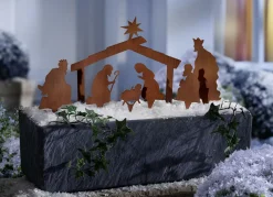 Dekostecker, 7-teilig, aus Metall in Rostoptik