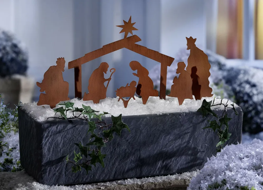 Dekostecker, 7-teilig, aus Metall in Rostoptik