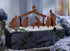 Dekostecker, 7-teilig, aus Metall in Rostoptik