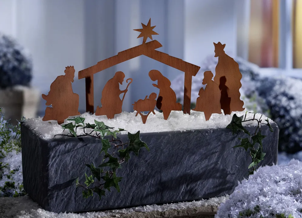 Dekostecker, 7-teilig, aus Metall in Rostoptik