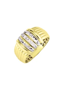 Diamantierter Damenring in Bicolor