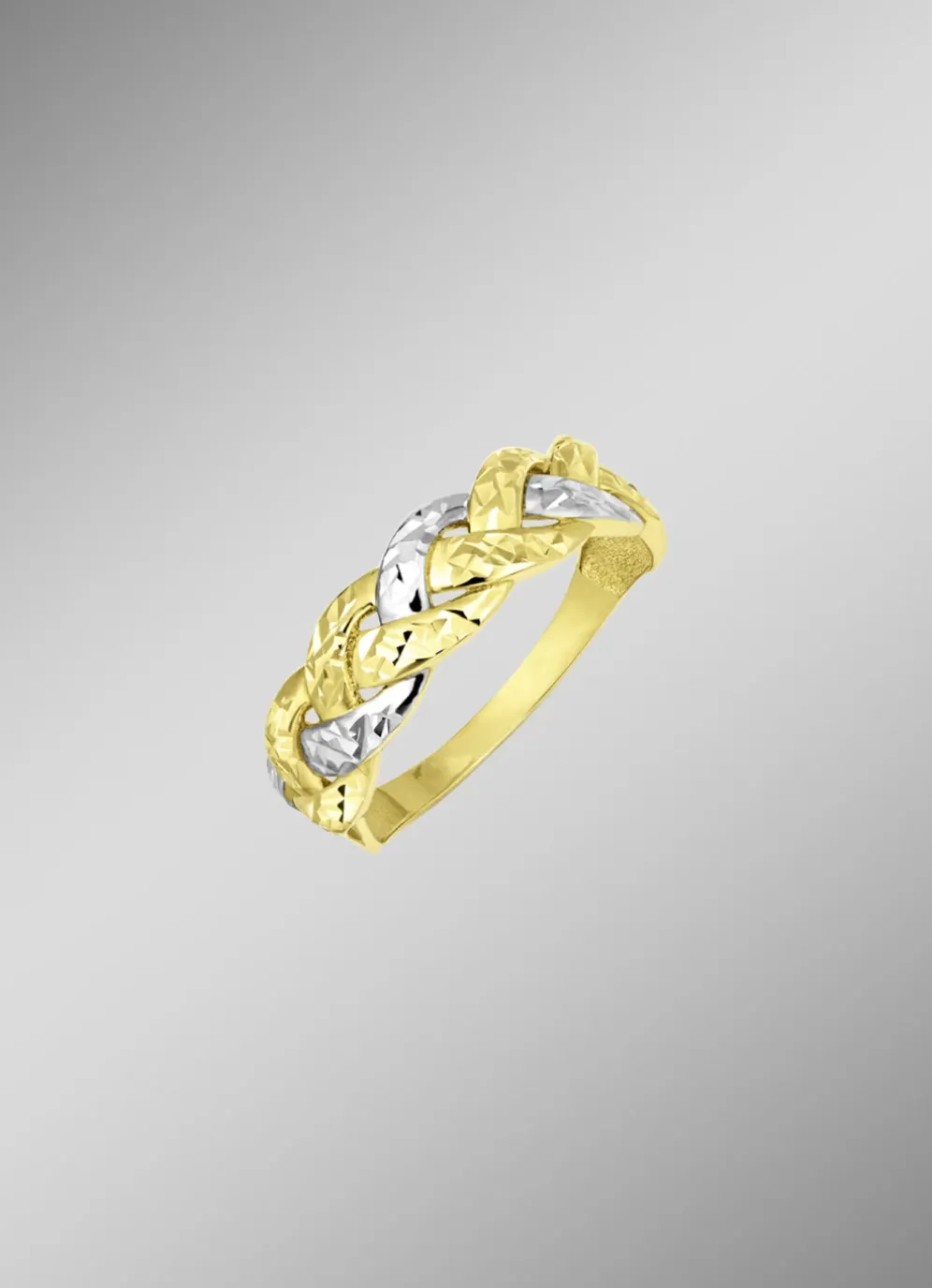 Diamantierter Damenring in Bicolor