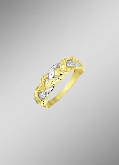 Diamantierter Damenring in Bicolor