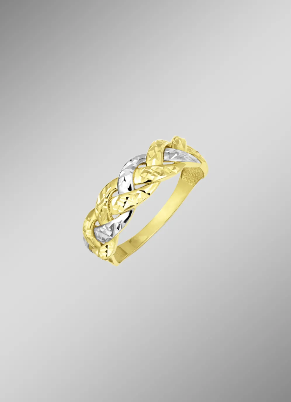 Diamantierter Damenring in Bicolor