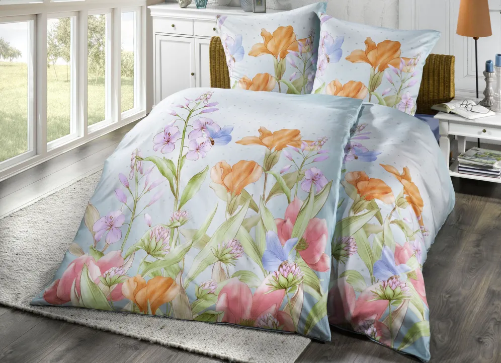 Dormisette Bettwäsche-Garnitur mit floralen Dessin