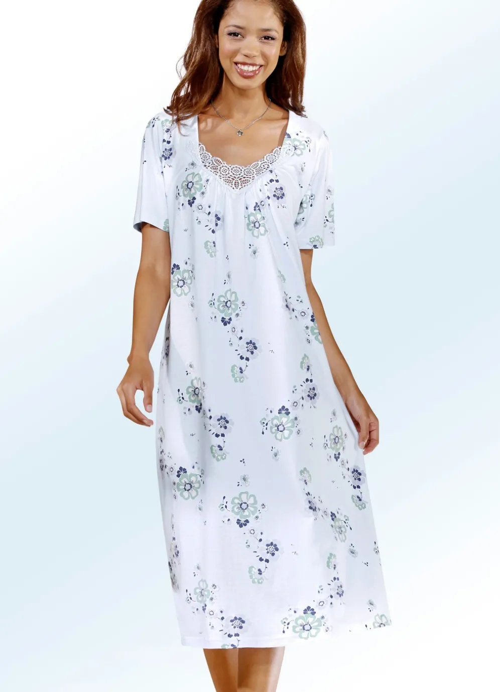 Dreierpack Nachthemden, Kurzarm mit Rundhals