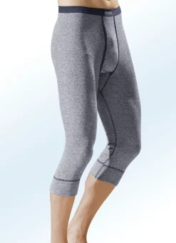 Dreierpack Unterhosen, wadenlang, aus Feinripp mit Eingriff, bunt