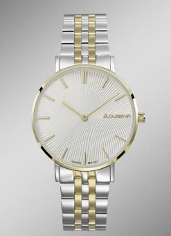 Dugena-Quartz-Damenuhr mit Edelstahlbandgehäuse