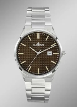 Dugena-Quartz-Herrenuhr mit Edelstahlbandgehäuse