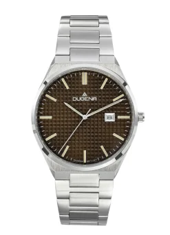 Dugena-Quartz-Herrenuhr mit Edelstahlbandgehäuse