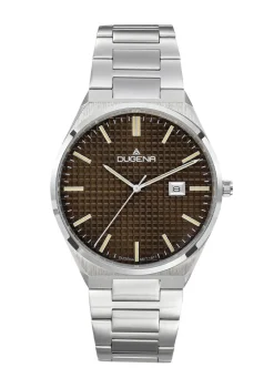 Dugena-Quartz-Herrenuhr mit Edelstahlbandgehäuse