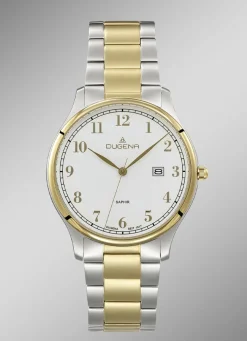 Dugena-Quartz-Herrenuhr mit Edelstahlbandgehäuse