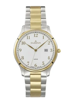 Dugena-Quartz-Herrenuhr mit Edelstahlbandgehäuse