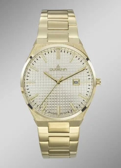 Dugena-Quartz-Herrenuhr mit Edelstahlbandgehäuse