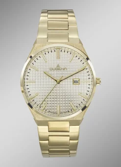Dugena-Quartz-Herrenuhr mit Edelstahlbandgehäuse