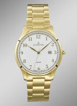 Dugena-Quartz-Herrenuhr mit Edelstahlbandgehäuse