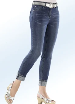 Edel-Jeans in 7/8-Länge mit hübschem Glitzersteinchenbesatz