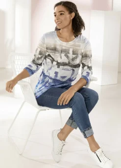 Edel-Jeans in 7/8-Länge mit hübschem Glitzersteinchenbesatz