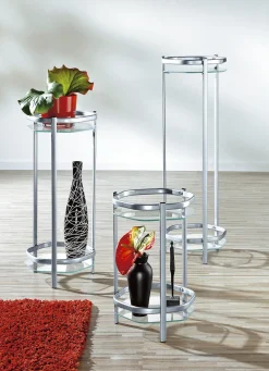 Edle Blumensäule aus messingfarbenem Stahlrohr