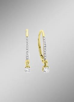 Edle Ohrringe mit 2 Brillanten und 18 Diamanten