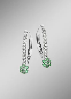 Edle Ohrringe mit 18 Diamanten und echt Smarad