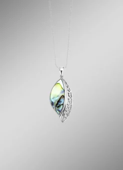Edler Anhänger aus Silber mit echtem Abalone-Perlmutt