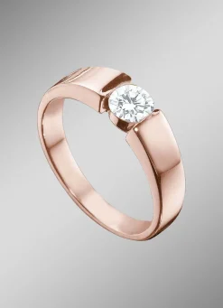 Edler Damenring in Roségold mit Brillant