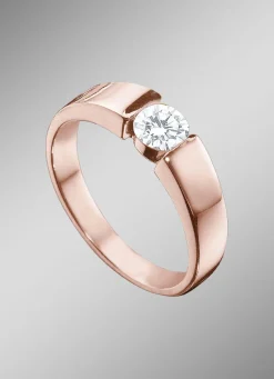Edler Damenring in Roségold mit Brillant