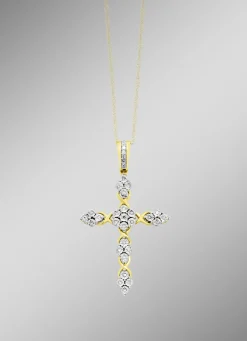 Edler Kreuz-Anhänger mit Diamanten