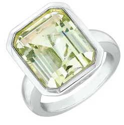 Effektvoller Damenring mit echt grünem Amethyst