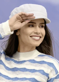 Elegante Damen-Ballonmütze, mit rückwärtigem Elastikeinsatz