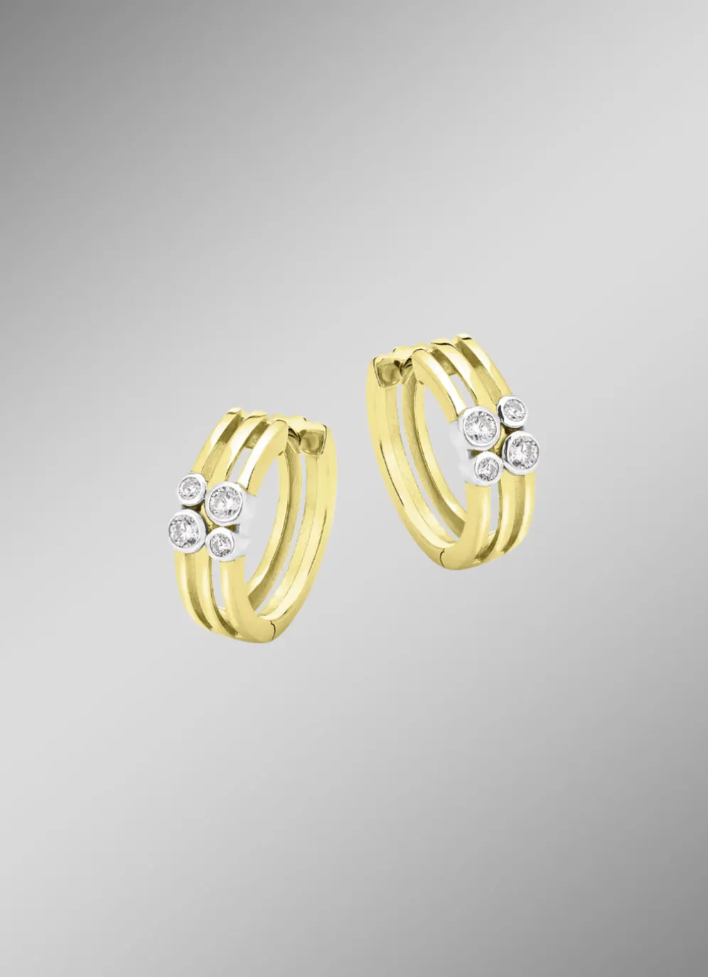 Elegante Klappcreolen mit synth. Zirkonia