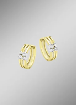 Elegante Klappcreolen mit synth. Zirkonia