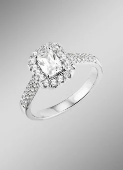 Eleganter Damenring mit synth. Zirkonia