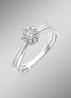 Eleganter Damenring mit synth. Zirkonia