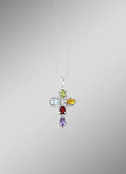 Eleganter Kreuz-Anhänger vmit Diamant