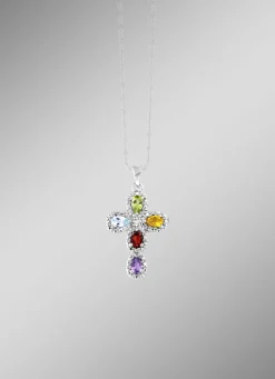 Eleganter Kreuz-Anhänger vmit Diamant
