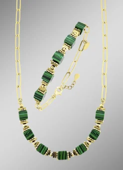 Eleganz trifft auf Moderne – Garnitur mit synth. Malachit