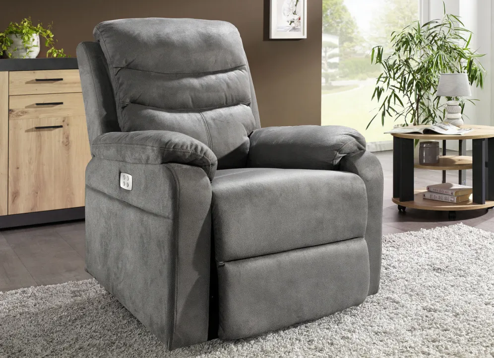 Elektrisch verstellbarer TV-Sessel mit Motor und Aufstehhilfe