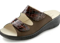 ELENA EDEN, bequeme Damen-Pantoletten, Weite H, mit herausnehmbarem Fußbett