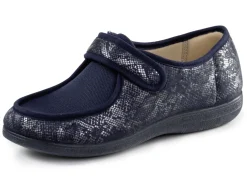 ELENA EDEN Hausschuh aus teilweise glänzend bedrucktem Textilmaterial