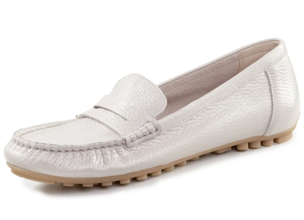 ELENA EDEN Mokassin-Slipper aus weichem, genarbtem Hirsch-Nappaleder