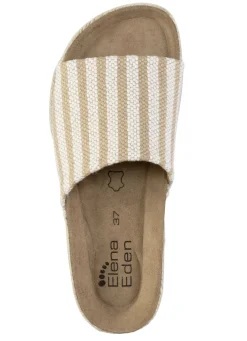 ELENA EDEN Pantolette aus grob gewebtem Textilmaterial