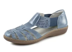 ELENA EDEN Riemchen-Sandale aus Nappaleder und effektvoll geprägtem Veloursleder